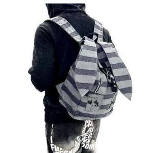 Undercover Black and Gray Bunny Ears Striped Backpack